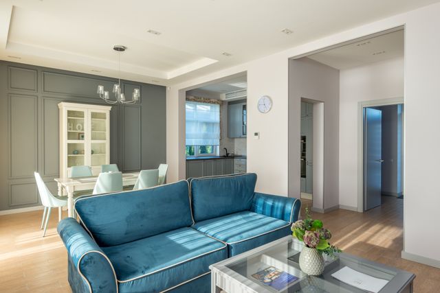 bright modern apartment living room