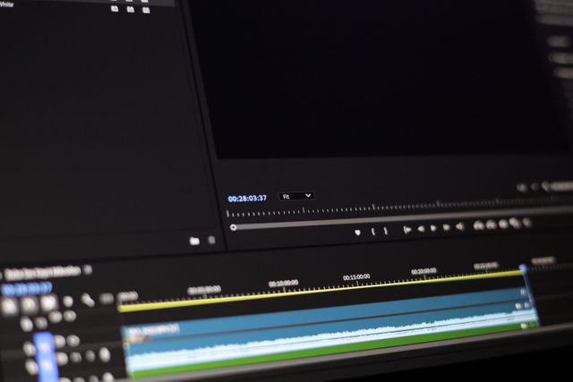 close up of a video editing software