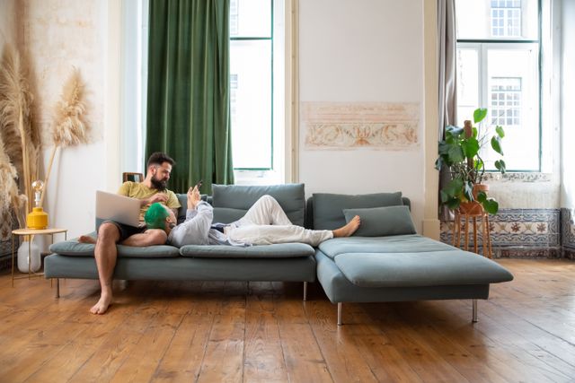 people relaxing at home