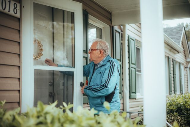 person knocking on front door